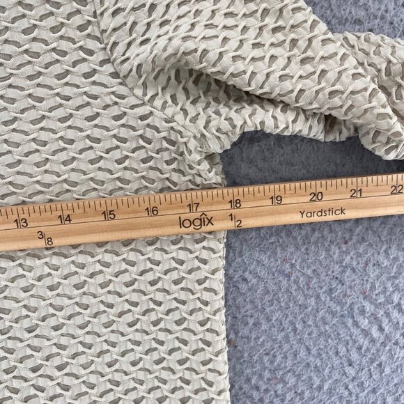 Chicos Top Womens 0 US Small Beige Textured Knit 3/4 Sleeves Pullover Stretch - Picture 9 of 10